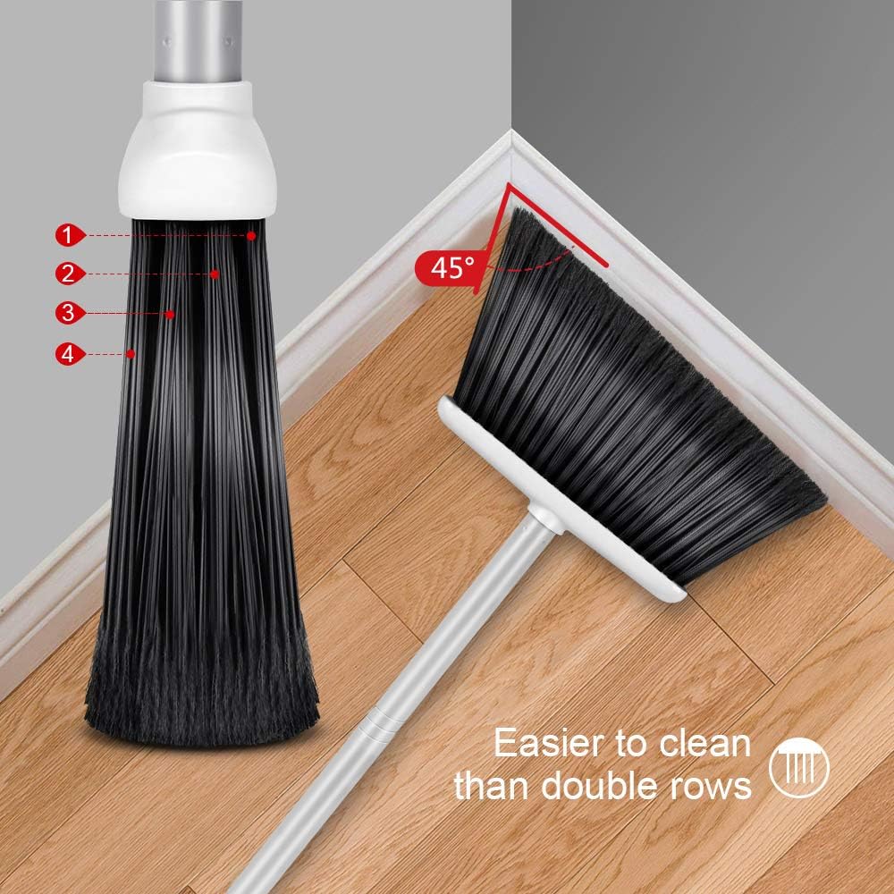 MASTERTOP Broom and Shovel Set, Detachable Dustpan Set with Long Handle