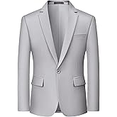 MAGE MALE Men's One Button Suit Jacket Elegant Solid Color Blazers Slim Fit Lightweight Sport Coats Blazer