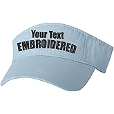 Personalized Embroidered Visor Hat Add Your Own Text Custom Adjustable Visor Cap