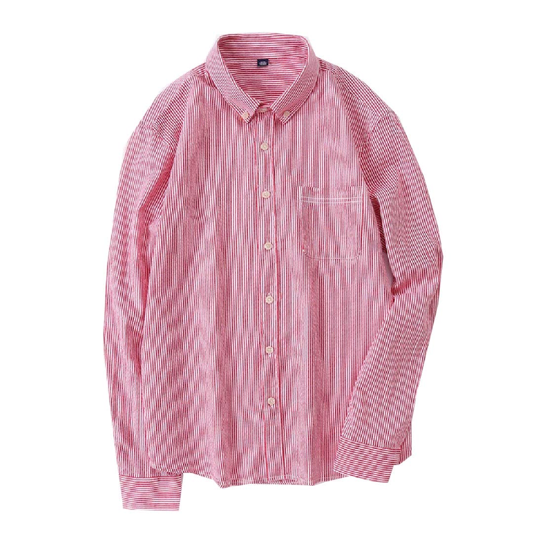 RSunshine Mens Button Down Pinstripe Long Sleeve TurnDown Collar
