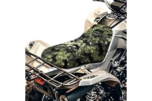 Qpednta Green Camo Hunting ATV Seat Cover Waterproof Universal Four Wheeler Seat Cover Compatible with Polaris Sportsman 570 450 850,Polaris Scrambler 400 500 850 1000,Honda Rancher 420