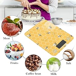 Yellow Bees Honey Food Scale Waterproof Digital
