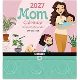 2027 Calendar - Magnetic Calendar for Refrigerator, Jan.2027 - Dec.2027 | 11.81"x12.38", Fold-out Wings for Family Members, Large Pocket, Hanging Hook, Back Magnetic Strips, Perfect for family plan