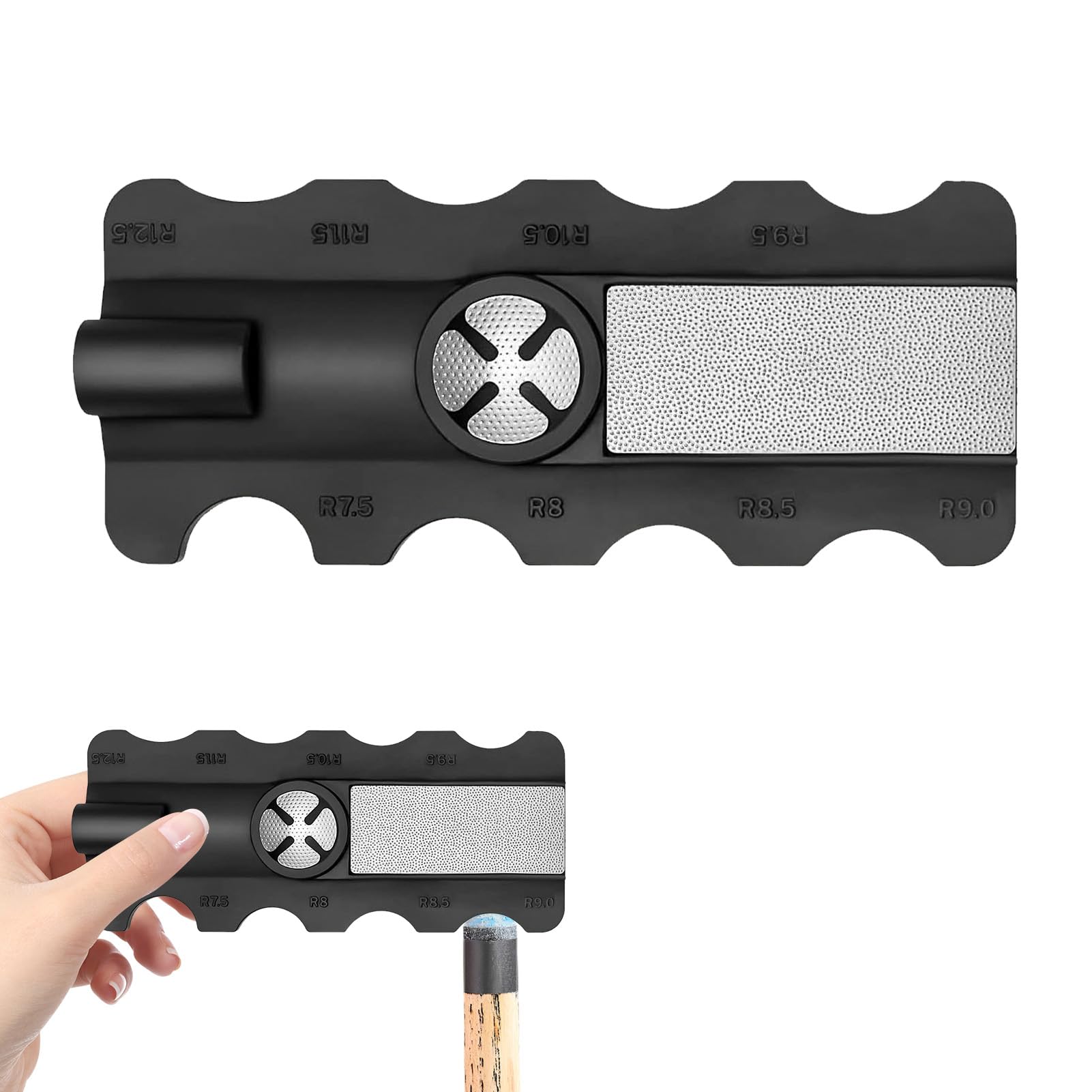 5 in1 Cue Tip Shaper, Snooker Cue Tip Shaper Tool, Durable Multi-Function Cue Tip Repair Kit with Scuffer, Shaper, Tapper, Portable Cue Maintenance Accessory for Rapid Repair and Recreational Use