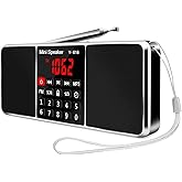LEFON Multifunction Digital FM Radio Media Speaker MP3 Music Player Support TF Card USB Drive with LED Screen Display and Setting Timing Shutdown Function (Black)
