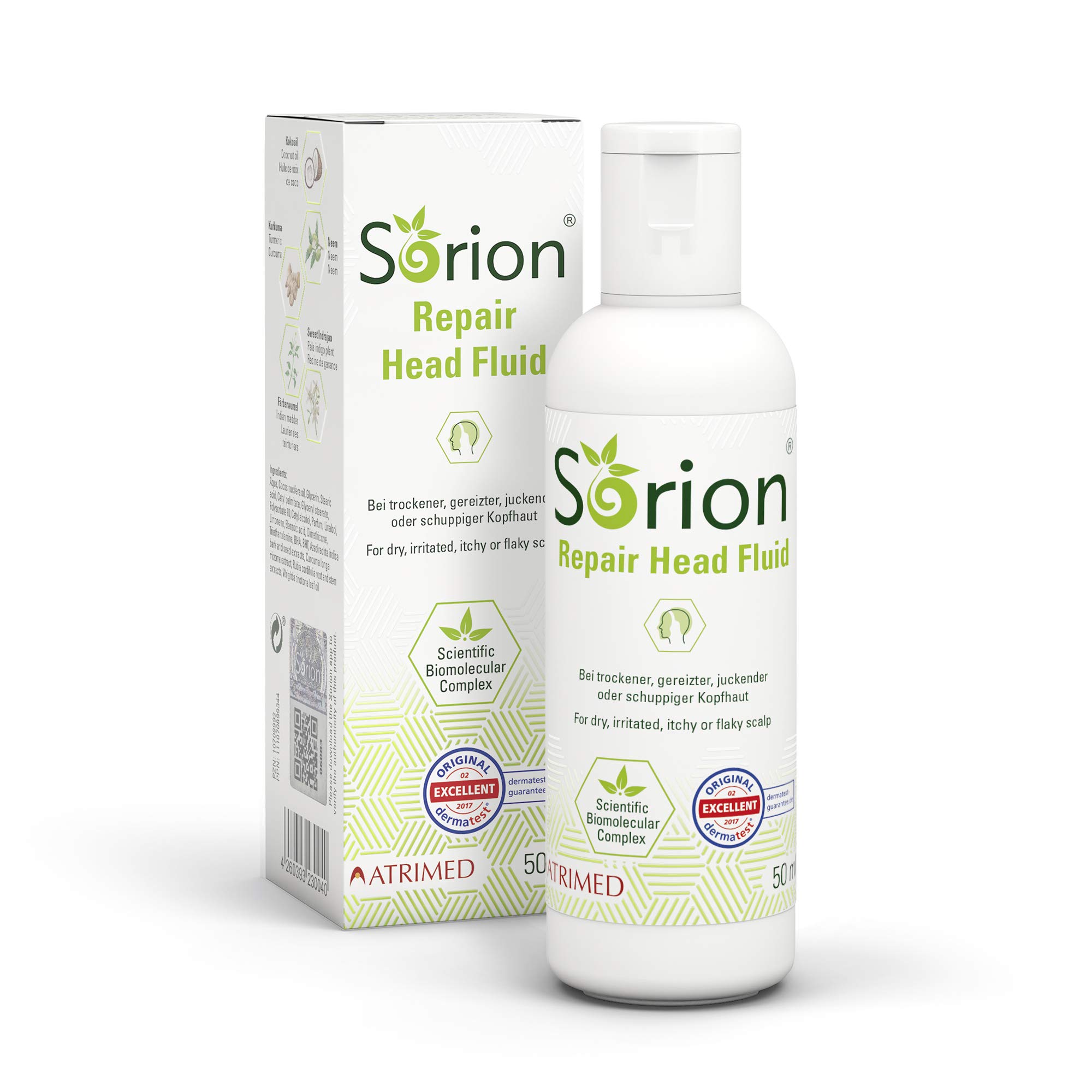 Sorion Head Fluid - Scalp Lotion for sensitive, irritated skin as well as for skin affected by Psoriasis and Eczema (50 ml)
