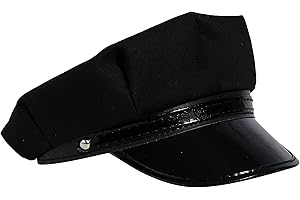 Spooktacular Creations Halloween Black Chauffeur Hat,Taxi Driver Hat,Chauffeur Hats Costume, Limousine Limo Taxi Driver Accessory for Adults for Halloween Cosplay Costume,Theme Parties