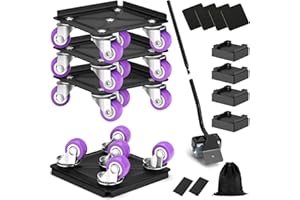 SGIP Heavy Duty Furniture Movers with Wheels, Carbon Steel Furniture Dolly, Heavy Furniture Moving Wheels Dollies Casters Rollers, Furniture Lifter Tool for Moving Furniture, Max Load 1200LB (4.1 x 4.1 IN)