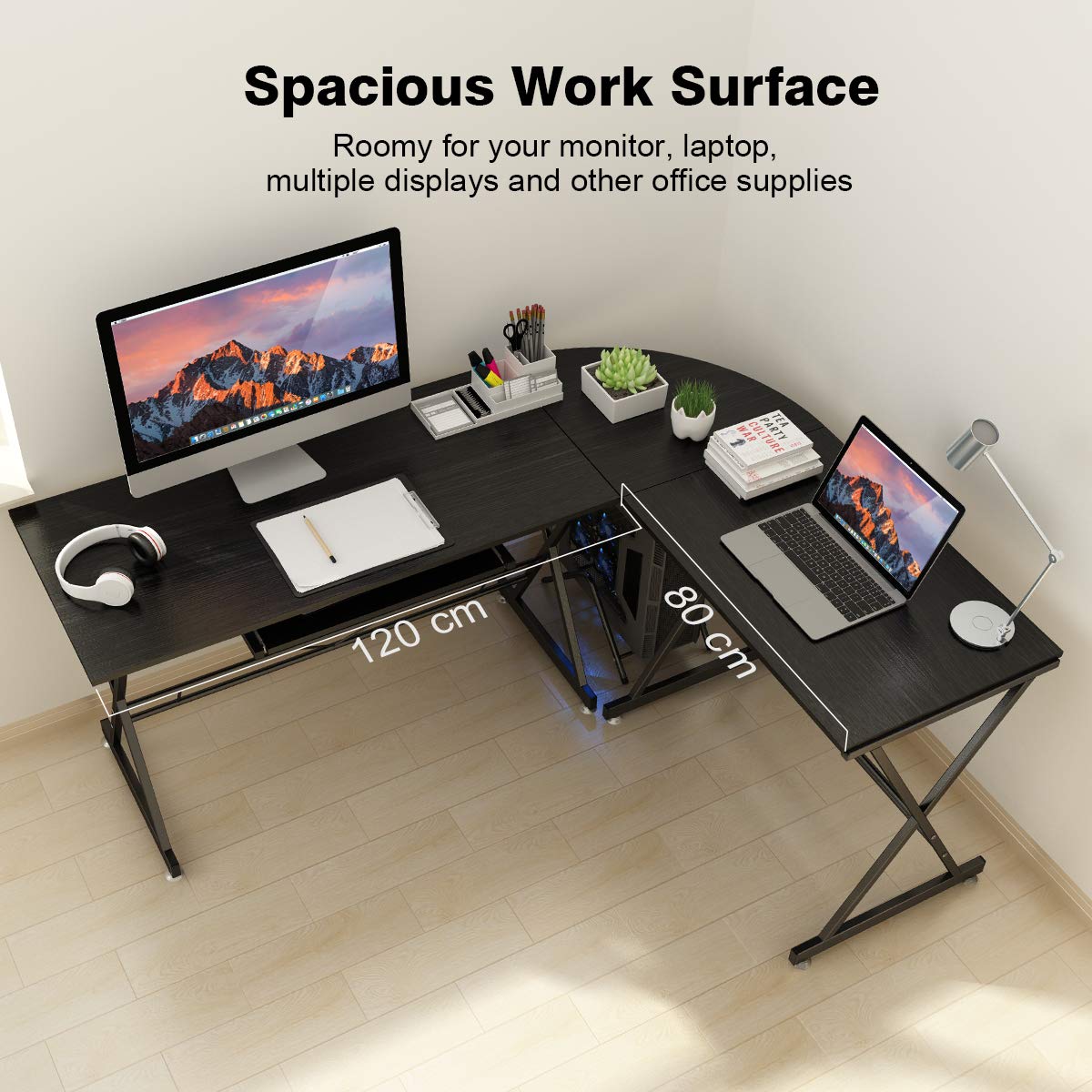 Slypnos Escritorio De Esquina Mesa De Ordenador En Moderno Forma L Mesa