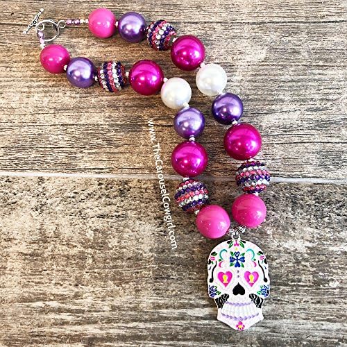 Sugar Skull Chunky Bubblegum Necklace
