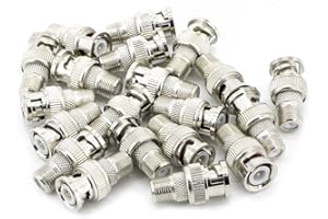 Wooswen 20pcs BNC Male Plug to F Female Jack Adapter Coax Connector Coupler adapters CCTV Camera (20PCS)