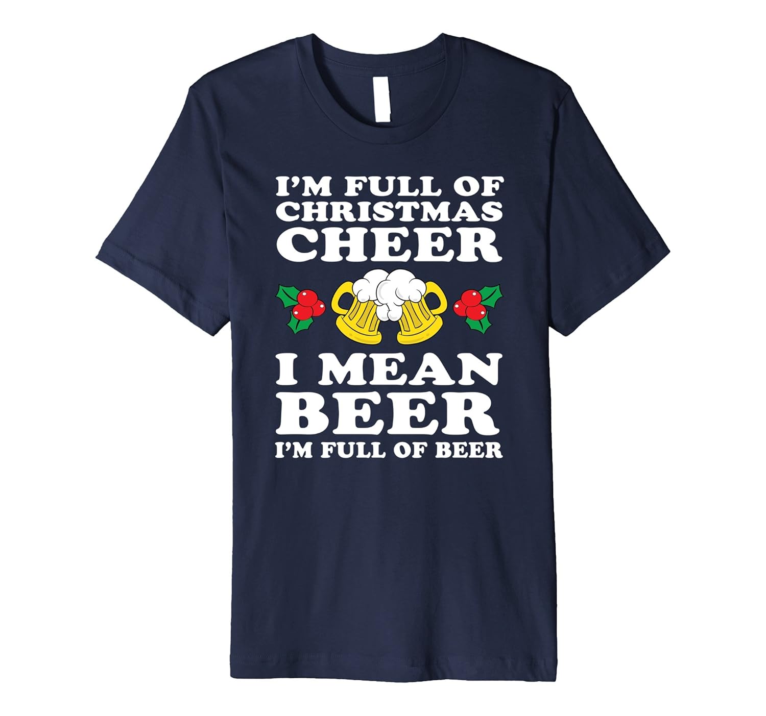 Full of Beer Funny Christmas T Shirt-ANZ
