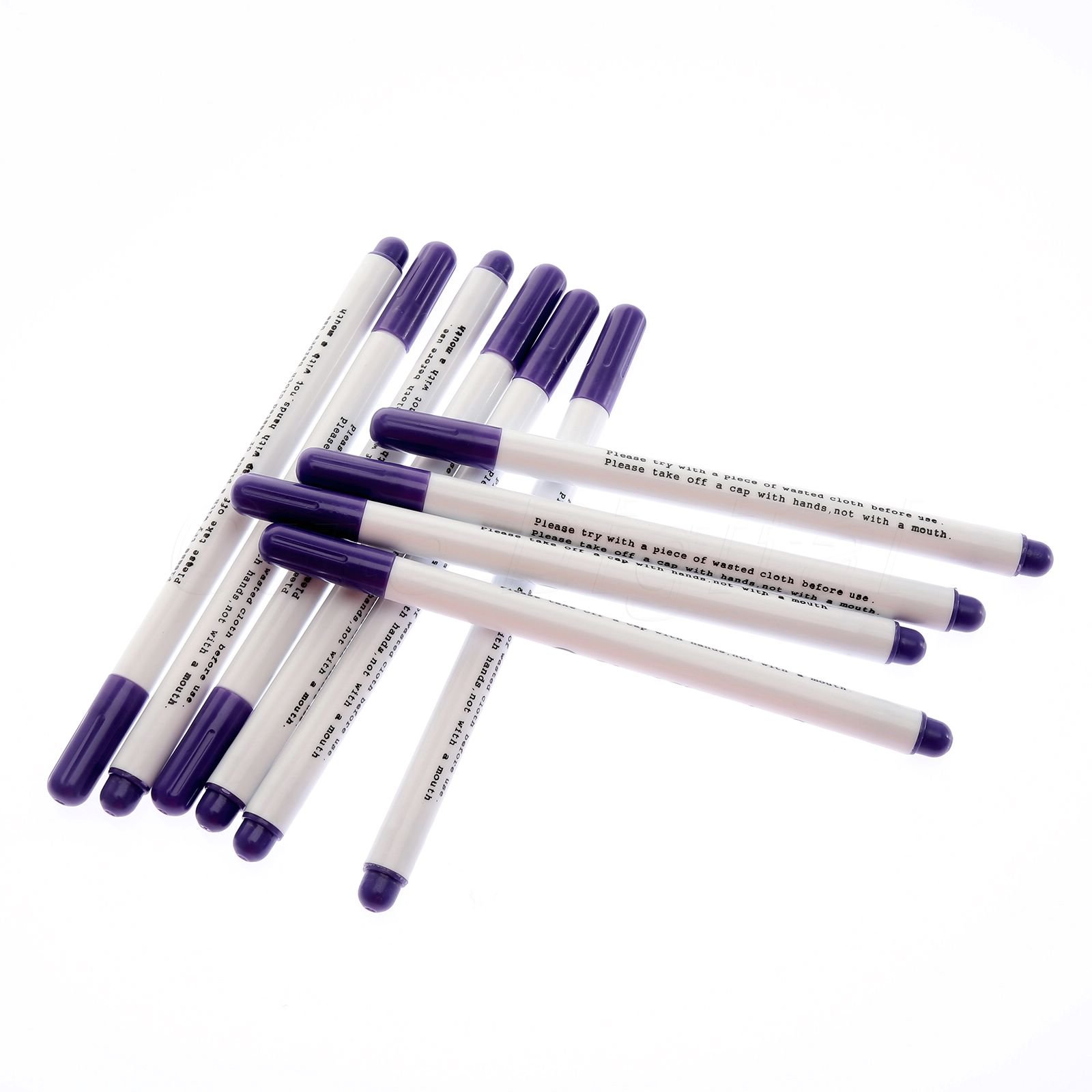 12 PACK Disappearing Ink Marking Pen, Air Water Erasable Pen/ Fabric Marker/ Temporary Marking/ Auto-Vanishing Pen for Cloth (Purple)