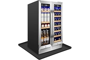 WUDIALIEN 27''x27'' Extra Large Mini Fridge Silicone Mat with 0.5'' Raised Edges, Prevent Water Leakage and Floor Damage from Elecrical Equipment such as Washing Machines, Dryer, Mini Fridge, Wine Cabinet.