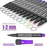 ANYUKE 12 Whiteboard Pens Magnetic Erasable Fine Tip Markers 9 Colors view 2