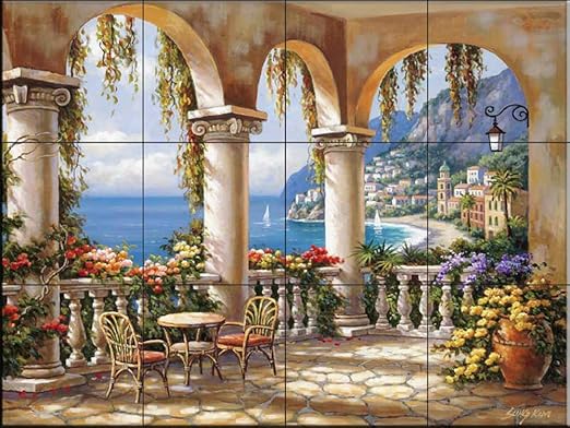 Ceramic Tile Mural Terrace Arch I By Sung Kim Kitchen