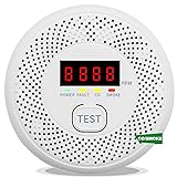 Vzmcov Carbon Monoxide and Smoke Detector LCD