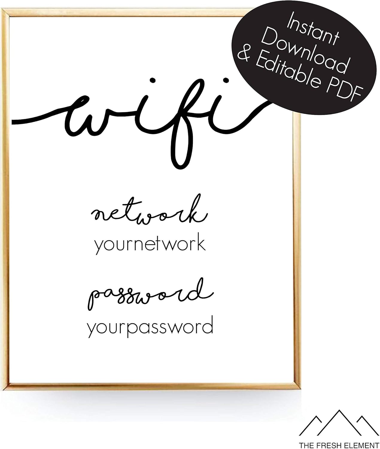 Malertaart Editable Wifi Password Sign Wifi Printable Art Wifi