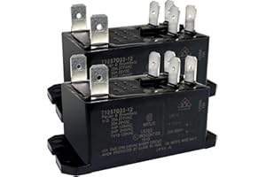 SONZROD 2-Pack T92S7D22-12 Power Relay 30A 12VDC 6-Pin DPST-NO (2 Form A) Replacement for Potter & Brumfield TE Connectivity T92 Series, for HVAC Systems, Industrial Compressors, Pool Heaters & Motor Control