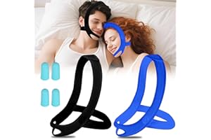 HAYIUE Anti Snoring Chin Strap for Sleeping, 2 Pack Adjustable Jaw Support Strap to Keep Mouth Closed, Soft Snoring Solution for Men Women, Stops Snoring Dry Mouth, Comfort Fit Nighttime Sleeping Aid