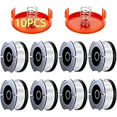10 Pack Weed Eater String Compatible with Black+Decker, AF-100 0.065" 240ft | Automatic Feed, Perfect Fit, Weed Eater Spool, String Trimmer Replacement Spool for Black&amp;Decker, 8 Spool+2 Cap+2 Spring