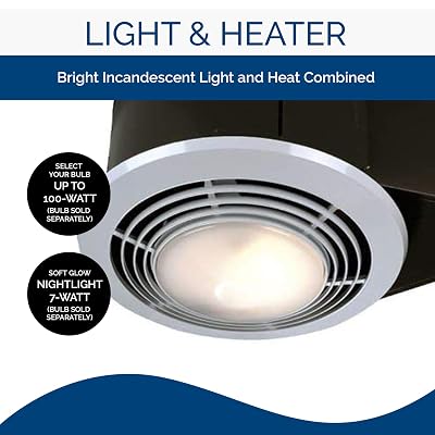 Buy Broan Nutone 9093wh Exhaust Fan Heater And Light Combo Bathroom Ceiling Heater 1500 Watts 70 Cfm White Online In Indonesia B001po29ta