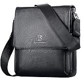 Leathario Men's Crossbody Bag, Vegan Leather, Shoulder Purse Side Sling Satchel, Small Messenger for Travel Work Daily