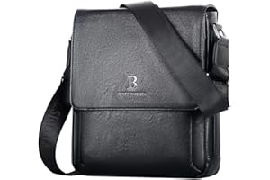 Leathario Men's Crossbody Bag, Vegan Leather, Shoulder Purse Side Sling Satchel, Small Messenger for Travel Work Daily