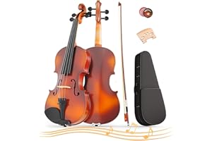 EPOFIT 4/4 Beginner Violin Kit for Adults, Complete Full Size Violin Set with Portable Case, Bow, Rosin