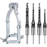 UwinVwin Square Hole Drill Bit Adapter with 4pcs Square Hole Drill Bit, Mortising Attachment for Drill Press, Mortise Machine, Power Tool Accessory for Drill Machines