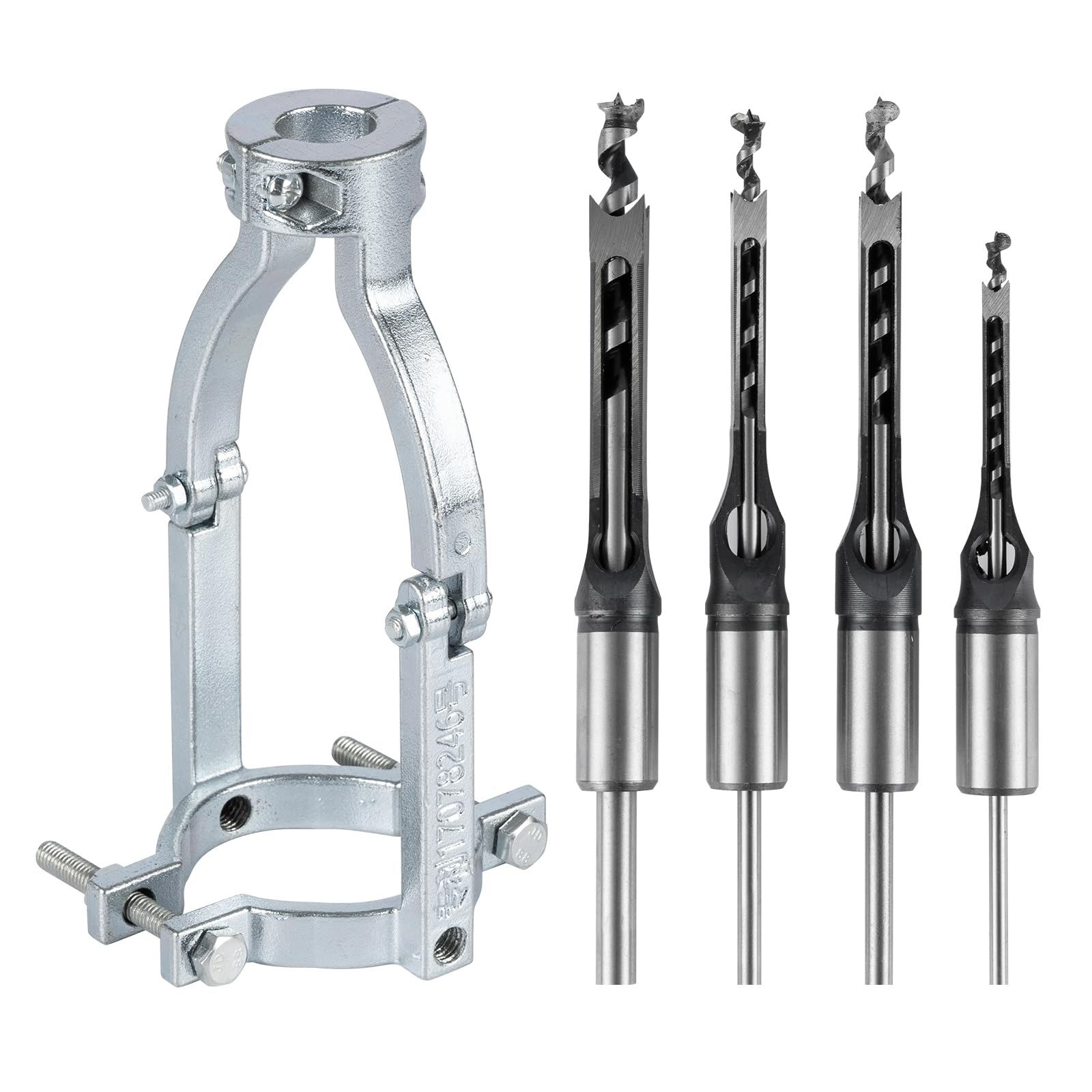 Photo 1 of UwinVwin Square Hole Drill Bit Adapter with 4pcs Square Hole Drill Bit, Mortising Attachment for Drill Press, Mortise Machine, Power Tool Accessory for Drill Machines