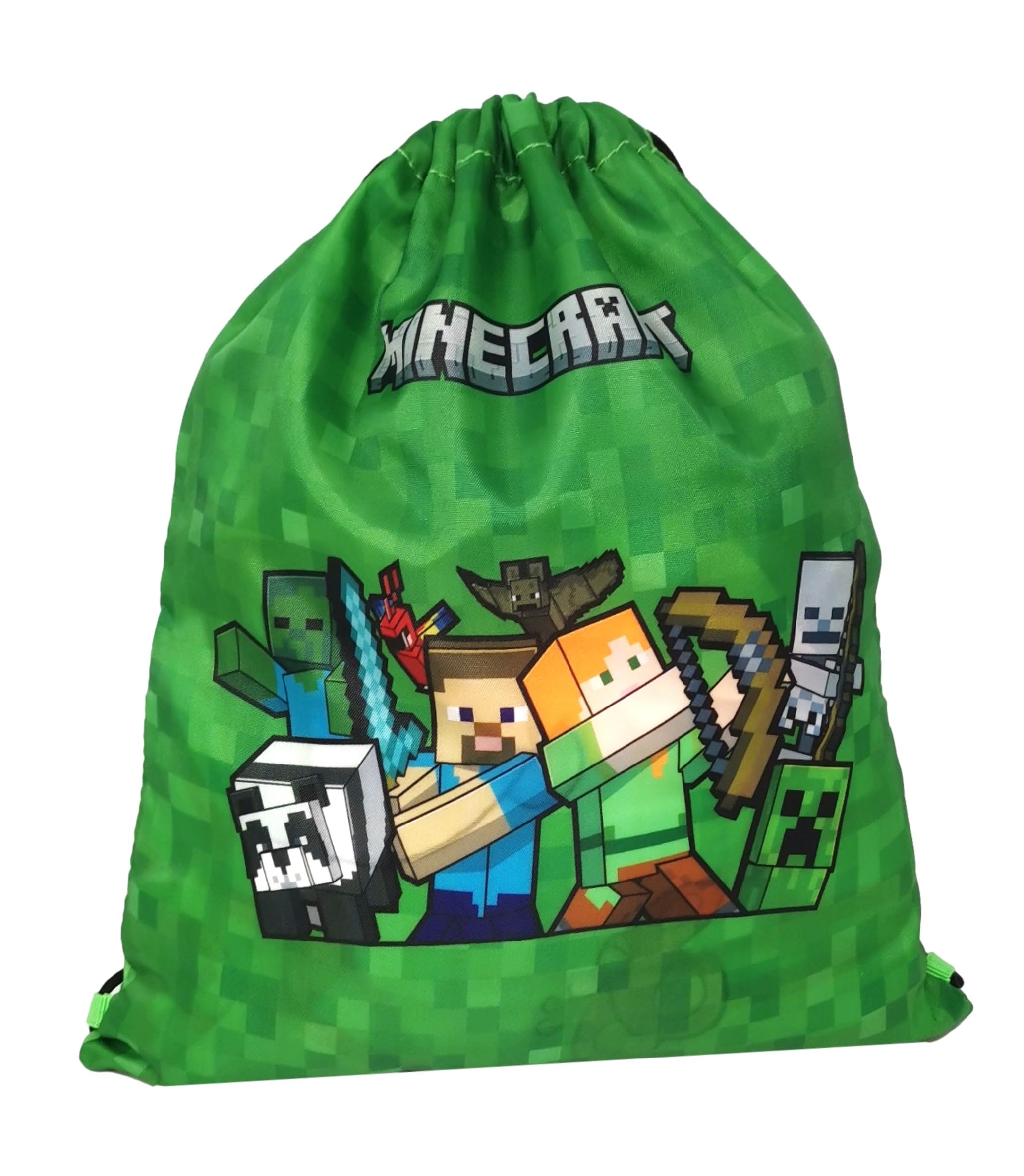 Theonoi Minecraft Small Bag Gym Bag Bath Bag Sport Bag Bag Sports Bag Shoe Bag Sports Backpack Gym Bag Backpack, Minecraft Green, M