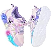 Kosriar Kid's Glitter Running Cartoon Sneaker Sparkly Glowing Shiny Bling Princess Shoes School Athletic Walking Shoes for Girls