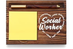YODOCAMP Social Worker Sticky Note Holder, Social Worker Graduate Gift, Thank You Appreciation Gift for School Counselor Therapist Social Worker Self-Stick Note Pad Holders Desk Organizer TZP16