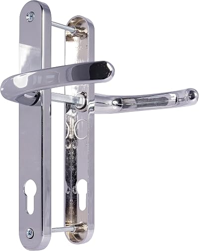 Polished Chrome UPVC Door Handles Lever/Lever 92mm PZ 210mm Screw to Screw