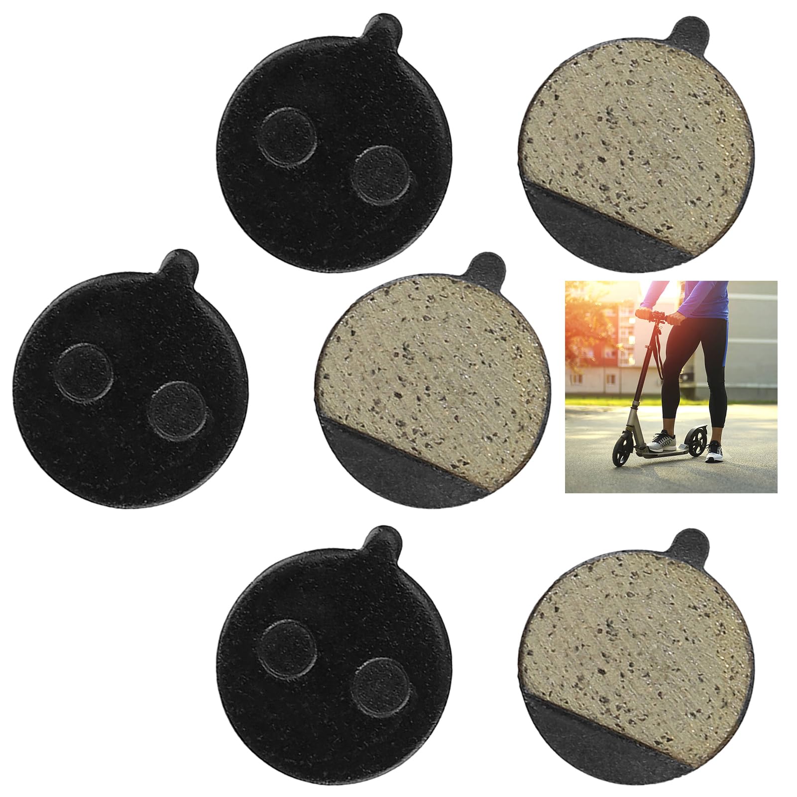 6 x Kugoo M4/M4 Pro Compatible Semi-Metal Brake Pads - Disc Brake Linings for Electric Scooter - Low Noise, Wear Resistance - Replacement Part Accessories for Enhanced Performance