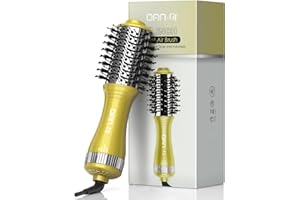 DAN TECHNOLOGY Travel Blow Dryer Brush Compact 10-Inch Mini Hot Air Brush Portable and Travel-Friendly Styling Tool 2 Inch Oval One Step Hair Dryer and Volumizer
