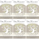Dr. Woods Coconut Milk Shea Butter Bar Soap - 5.25 Oz, Pack of 6 | Nourishing Coconut Milk Body Bar with Vanilla Bean &amp; Papaya, With Fair Trade Shea Butter, Good Soap Bar for Sensitive Skin