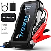 Jump Starter 6000A, 12V Car Battery Jump Starter with USB Quick Charge (Up to All Gas or 10.0L Diesel Engine), Battery Booster with 3 Modes Flashlight and Jumper Cable(Grey-6000A+Charger Block)