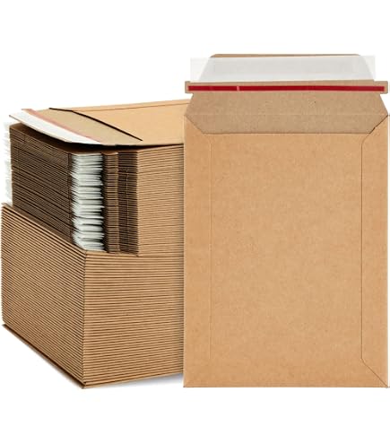 200 Count - 6x6 Inch Rigid Photo Mailers, Self-Seal, White By The Boxery