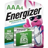 Energizer Power Plus Rechargeable AAA Batteries (4 Pack), 800mAh Triple A Batteries