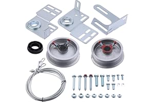 Patioer Garage Door Torsion Spring Kit for 7ft High Garage Doors - Heavy-Duty Cables, Drums, Center Bracket Compatible with E