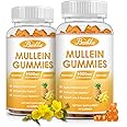 Bunkka (2 Pack) Mullein Leaf Extract for Lung Cleanse, Chewable Mullein Supplement Support Respiratory, Mullein Gummies with Quercetin & Bromelain, D3 for Lung, Digestive Health & Immune