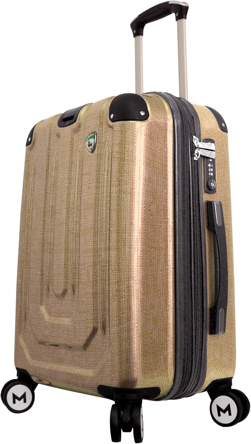 Mia Toro Luggage Macchiolina Polish Hardside Spinner CarryOn, Gold