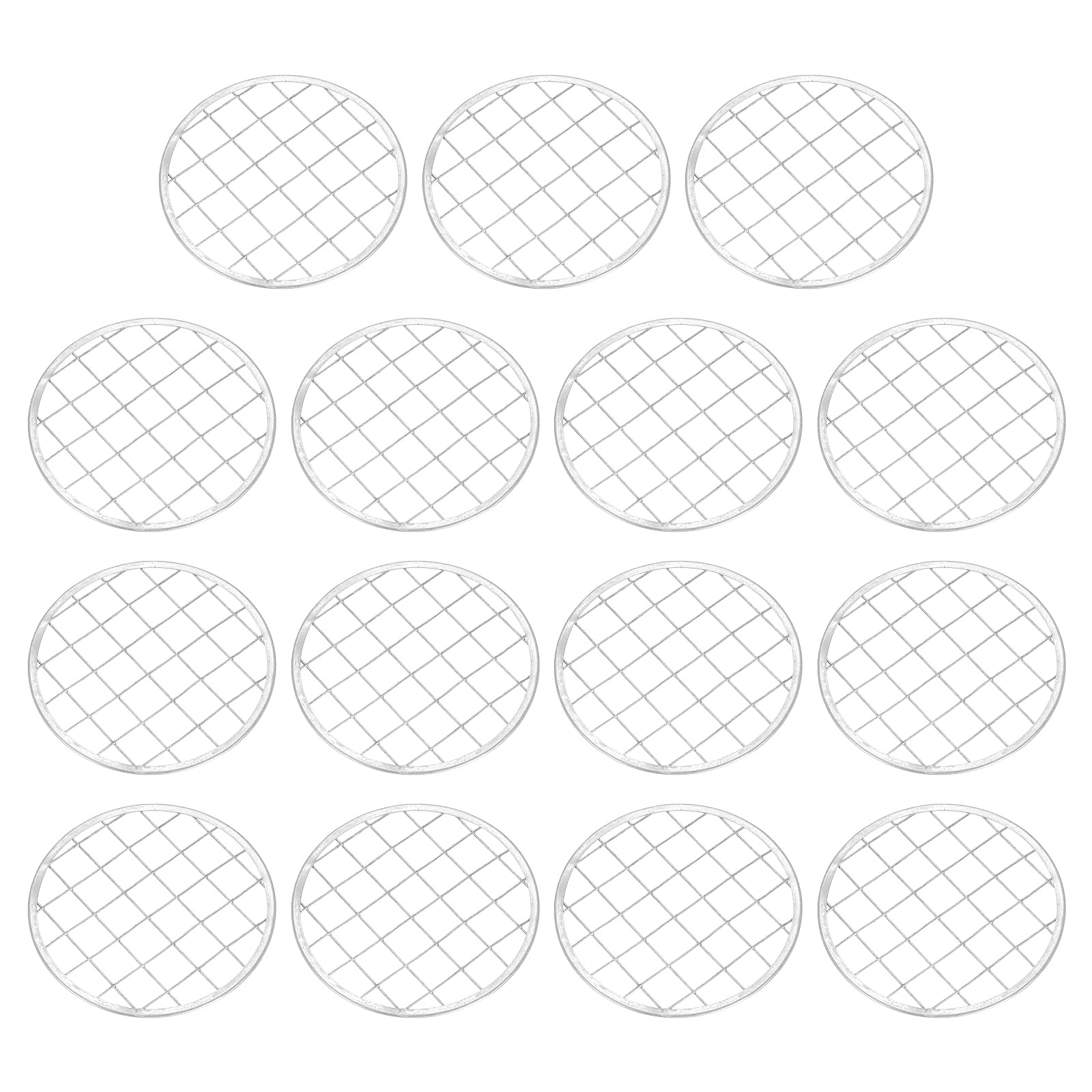 PATIKIL Flower Frog Lid 3.1inch, 30 Pcs Metal Round Floral Vase Insert Arranger for Arrangement Plant Fixation Regular Mouth Mason Canning Jar, Silver