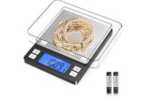 BOMATA Jewelry Scale, 1kgx0.01g High Precision Digital Pocket Scale with Multiple Functions (Tare, Hold, Counting...), Ideal 