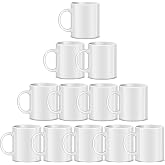 RAINBOWTIE Sublimation Mugs Blank, 12PCS White Coated Ceramic Coffee Cup | White Coated Ceramic Cup for party,casual dringking water,juice,milk,latte
