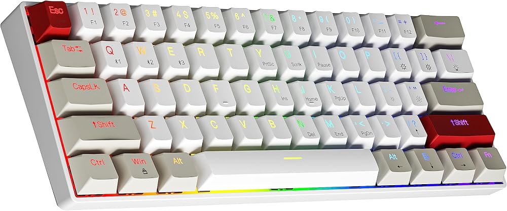 NEW MEN GM610 Wireless 60% Mechanical Keyboard Brown Switches USB-C Bluetooth