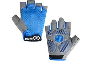 Children's Sports Gloves, Kids Bike Gloves, Fingerless Gloves, Non-Slip& Breathable, Cycling Gloves with Palm Protection, Sui