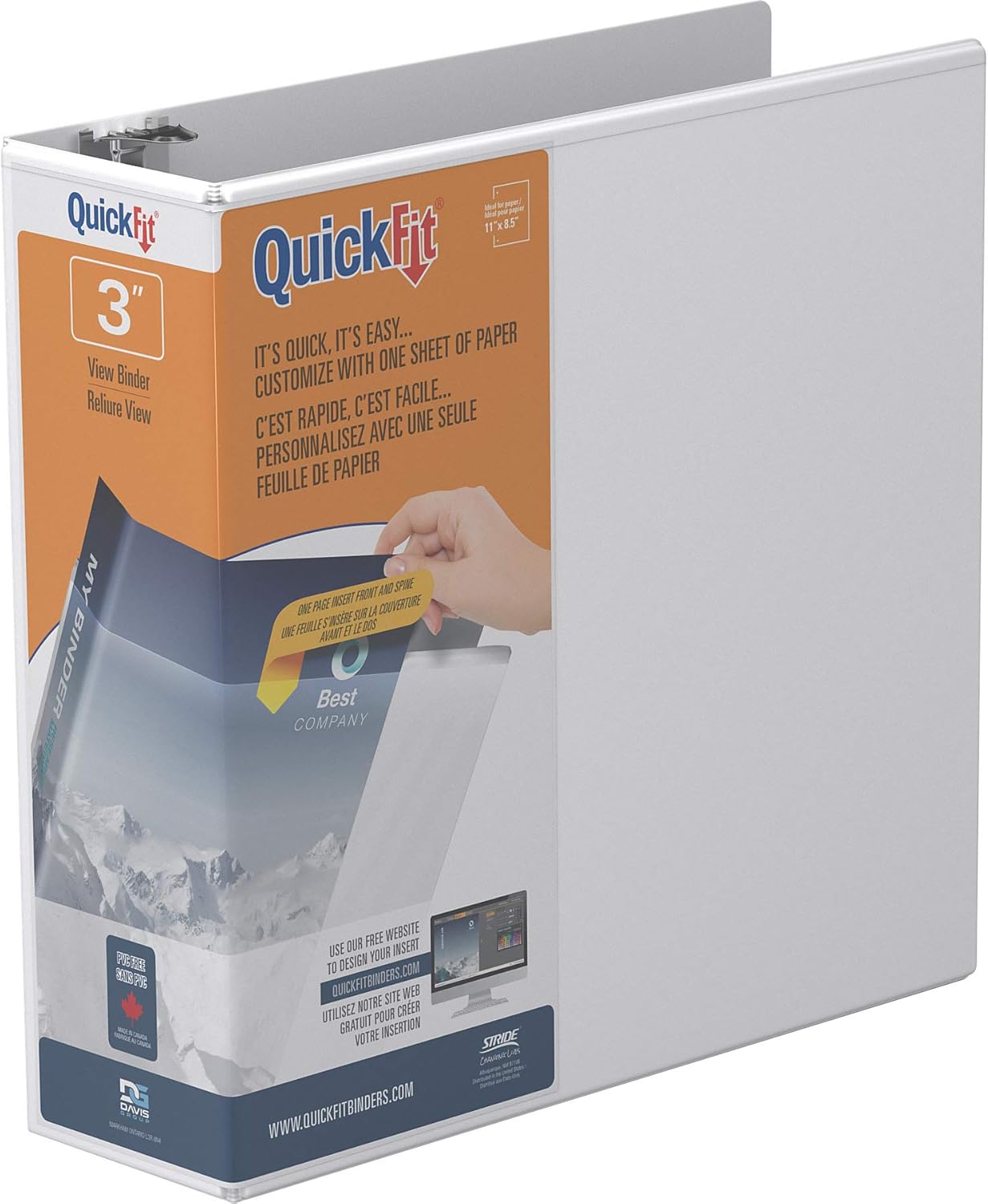 QuickFit View Binder, 5 Inch, Locking Angle D Ring, White (87070) : Office D Ring And Heavy Duty Binders : Office Products